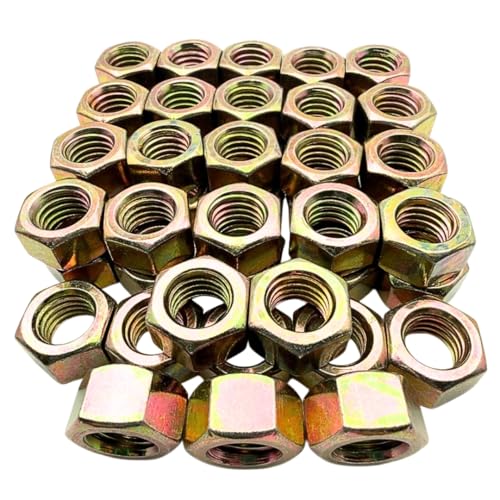 1/2-13 Hex Nuts (50 Pack) – Grade 8 Heavy-Duty Replacement Nuts for General Fastening, Repairs & Structural Hardware SAE J995 0.5" Hex Nut – 50 Pack