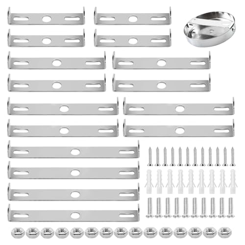 Set of 16 Ceiling Lamp Brackets, 80/90/100/110 mm Ceiling Mount Light Fixture with Screw Accessories for Home Office Light Mounting