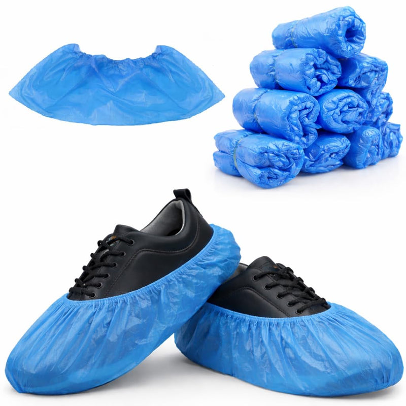 Blue Shoe Covers, Disposable Non-Slip Overshoes, Shoe Covers, Rain Covers, Rain Shoe Protector, Bicycle Overshoes, Waterproof Shoe Cover, Overshoes (30, 40 x 15 cm) 30 40x15cm