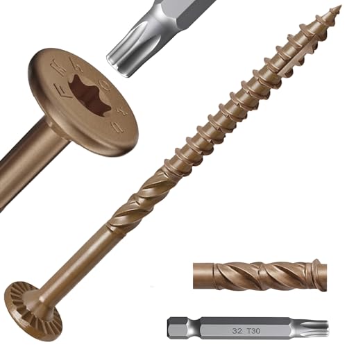 #14 x 4-1/2 Inch Wood Structural Lag Screws #14 x 4-1/2" Brown 50