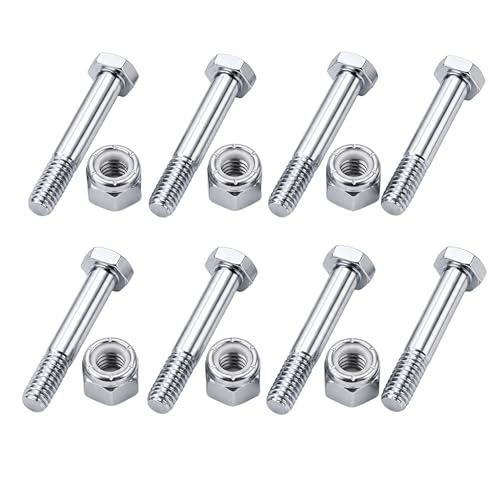 50 Sets Zinc-Plated Caster Axle Bolts & Nylon Lock Nuts, 5/16-18 x 2.2 Inch