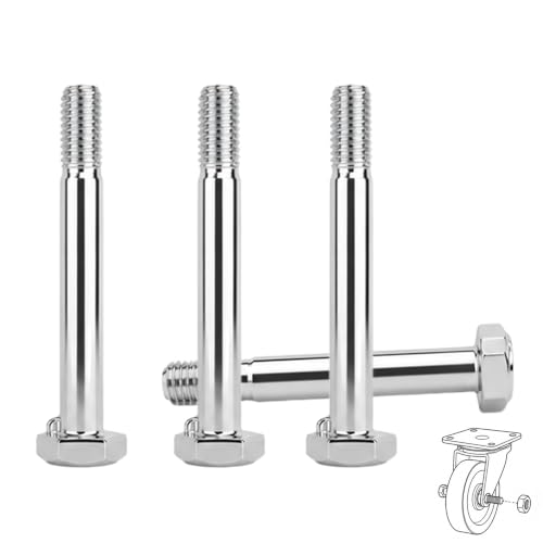 100-Pack Shopping Cart Replacement Parts, 5/16"-18 x2.19 Caster Wheel Axle Bolts with 1/2" Lock Keyway Caster Hardware for 3/4/5 Inch Shopping Cart Wheels, Trolleys, and Flatbed Carts 100