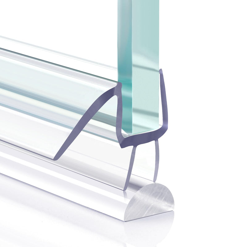 Shower Door Bottom Seal, 2 PCS 3/16" x 36" Shower Door Sweep for 3/16 Inch Glass, Frameless Glass Shower Door Seal Strip, Stop Shower Leaks and Create a Water Barrier For 3/16" Glass