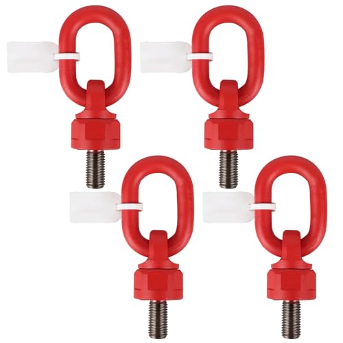 4pcs Eye Bolts M12x18 Load-Bearing 0.5Ton-1Ton Metric Thread Alloy Steel Material 360° Rotatable Eye Ring Alloy Steel Material Industrial-Grade Lifting Sling Tensile Strength >1080MPa 4pcs M12x18
