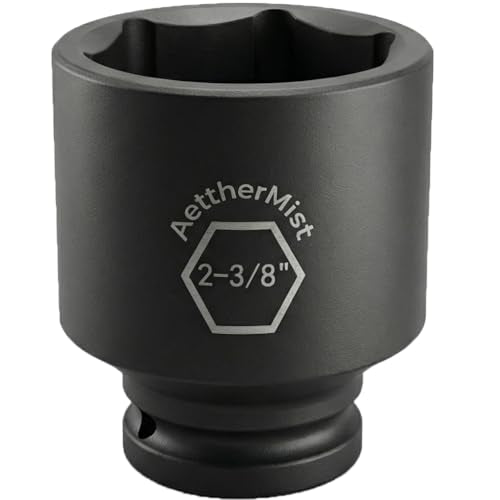 3/4" Drive 2-3/8" Deep Impact Socket Using in Wheel bearing locknuts,CrMo Steel with Heat Treated,Up to 1000 ft-lbs 2-3/8 inch 3/4 inch square-drive