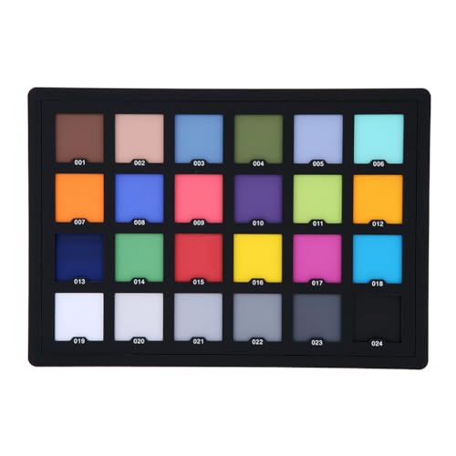 Color test card for camera calibration, digital color correction, 24-color card test for color matching in photo and video editing palette board
