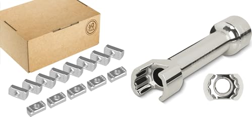 Strut Channel Nuts 1/2"-13 No Spring - 60 Pcs, 1/2″ Drive 3/4″ (19mm) Strut Channel Impact Socket