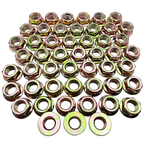3/8"-16 Flange Nuts (50 Pack) – Grade 8 Built-in Washer Nuts Coarse Thread for Fast, Even Clamping on Frames, Brackets & Heavy Assemblies SAE J995 0.375" Flange Nut – 50 Pack
