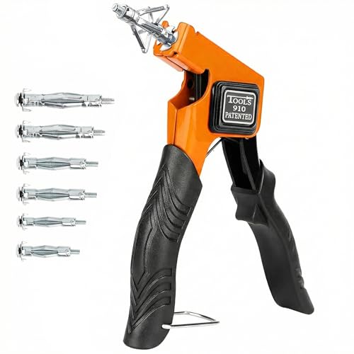Molly Bolts for Plaster Walls and Drywall, Heavy-Duty 30 PCS Hollow Wall Anchor Set with Setting Tool, 5 Sizes for Secure Installation on Drywall Holding 65 Lbs, Easy to Use Fasteners, Orange