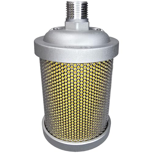Industrial Air Compressor Muffler, NPT Threaded, Single Chamber 145 PSI, Replacement Part for Compressor Dryers, Compressed Air Equipment and Pneumatic Systems (XY-05 1/2") XY-05 1/2"