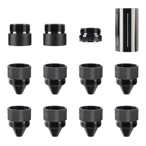 Black 1.375''X24 Aluminum Alloy Cone Shaped Parts with Sealed End Cap Fit for Fretlina Kenworth Peterbilt Volvo MCCA, Cone Tire Anti Theft Sealing End Cover, 12 Pack