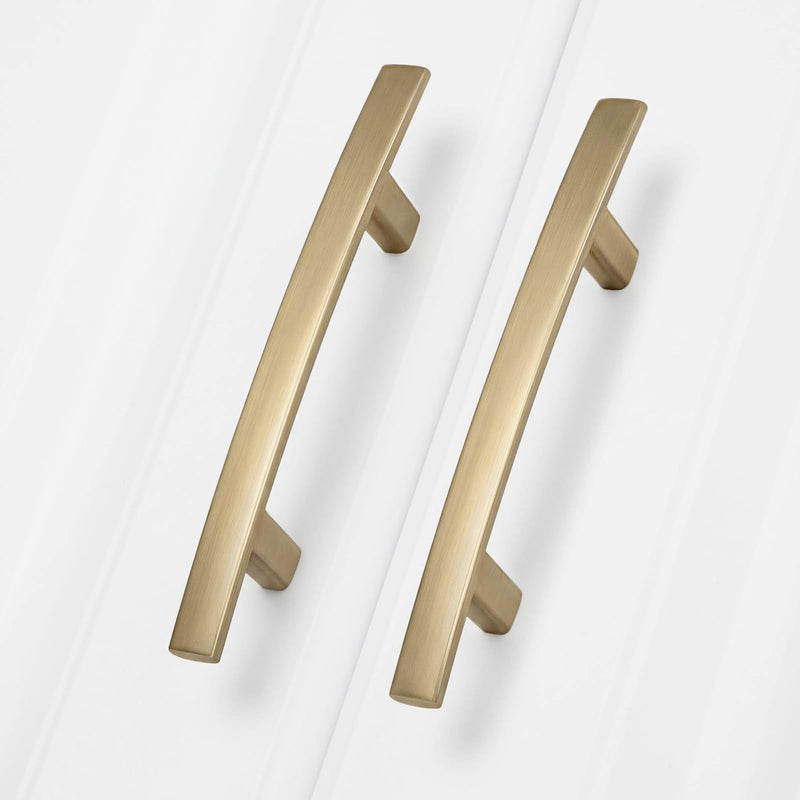homdiy 5 Pack 3" Solid Heavy-Duty Zinc Alloy Cabinet Handles, Champagne Bronze Cabinet Pulls, Arch Drawer Pulls Modern Hardware for Kitchen Bathroom Cupboard 3 Inch Hole Center