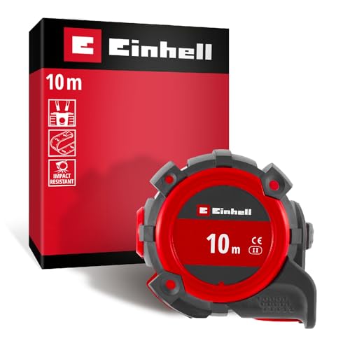 Einhell Tape Measure 10 m | Autolock | Nylon Coating | Magnetic End Hook | Double Sided Scale | Shockproof Housing
