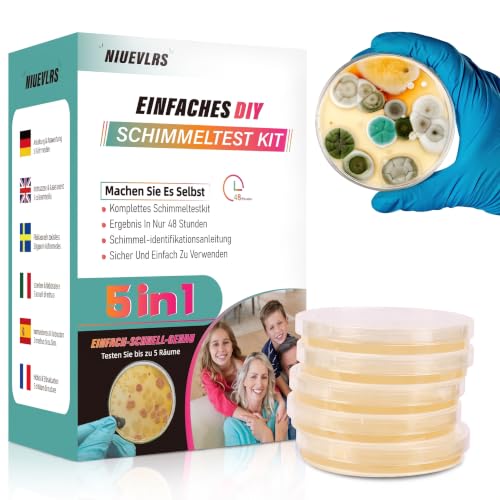 Mold Test Kit for Home - Mold Test for 6 Rooms - Mold Quick Test Room Air Kit for Indoor Air Quality - Includes Identification Guide & Instructions