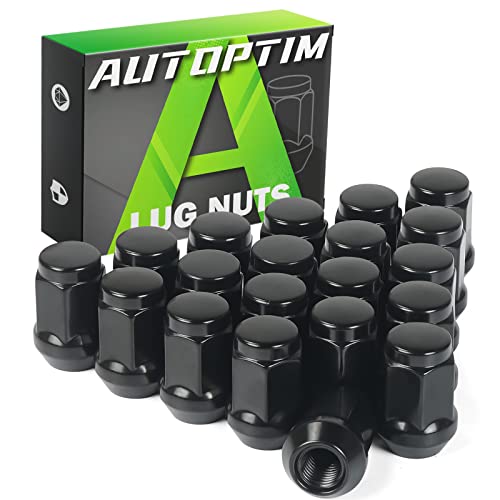 AUTOPTIM 1/2-20 Lug Nuts - 20 Pcs Black for Ford Aftermarket Wheel 1/2"-20