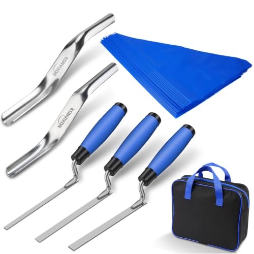 7-Size Brick Jointing Tools & 20 Pcs Masonry Mortar Grout Bags Kit