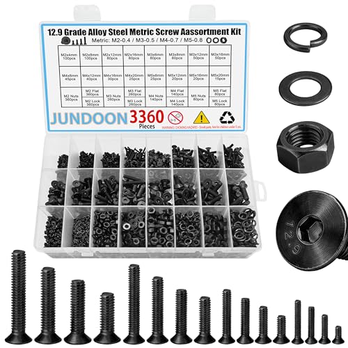 M2 M3 M4 M5 Fasteners 12.9 Alloy Steel Countersunk Hex Socket Screw Kit 3360 M2/M3/M4/M4 Button Flat
