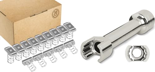 Strut Channel Nuts 1/4"-20 with Standard Spring - 60 Pcs, 1/2″ Drive 3/4″ (19mm) Strut Channel Impact Socket