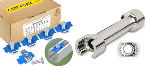 3/8"-16 Nylon Channel Squeeze Nut and Bolt - 16 Pack, 1/2″ Drive 3/4″ (19mm) Strut Channel Impact Socket