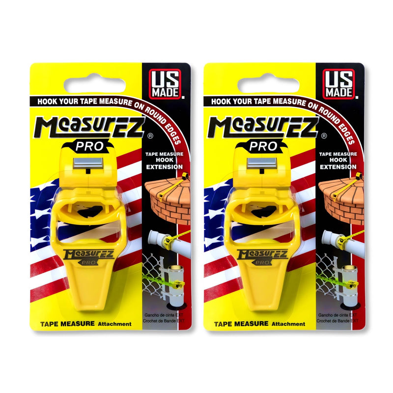 No Slip Tape Measure Hook Extension | Rubber Grip Hook for Round Edges (2 Pack) | Measure Pipes, Columns & Curved Surfaces | Do-It-Yourself, Handyman, Construction Gift & Stocking Stuffer | USA Made 2 pack