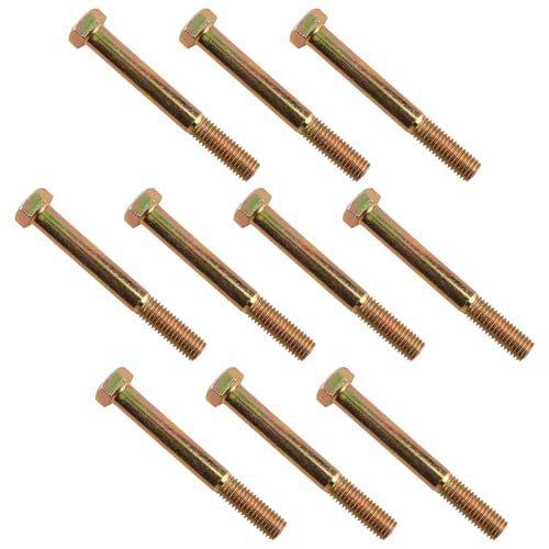 1/2-13 x 4 Grade 8 Hex Cap Coarse Large Bolts, Steel Hex Bolts for Construction, Home Improvement - 10 Pcs