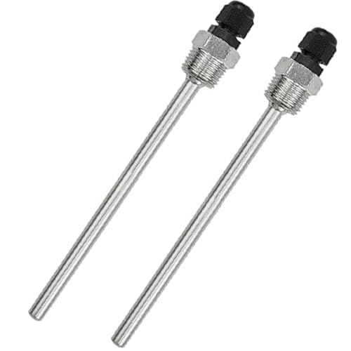 JOYOLA Pack of 2 Immersion Sleeve 304 Stainless Steel Immersion Sleeves 150 mm, G1/2 Inch Thread for Temperature Sensor, Immersion Protection Tubes for Thermocouples, Protective Tube for Temperature