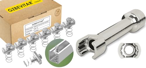 3/8"-16 Spring Channel Nut and Bolt - 16 Pack, 1/2″ Drive 3/4″ (19mm) Strut Channel Impact Socket