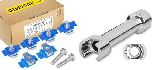 1/4"-20 Nylon Channel Squeeze Nut and Bolt - 16 Pack, 1/2″ Drive 3/4″ (19mm) Strut Channel Impact Socket