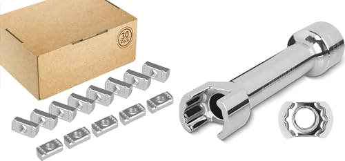 Strut Channel Nuts 1/2"-13 No Spring - 30 Pcs, 1/2″ Drive 3/4″ (19mm) Strut Channel Impact Socket