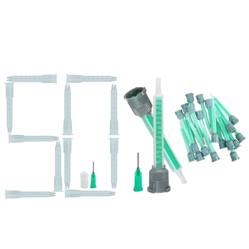 50 Pieces White Epoxy Mixing Tips Nozzles Straws Mixer and 20 Pieces Blue Static Mixing Nozzles Mixer Tip