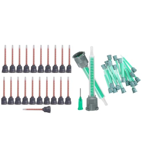 20 Pieces Blue Static Mixing Nozzles Mixer Tip and 21 Pieces Red Mixing Nozzles Tips 10:1 Ratio