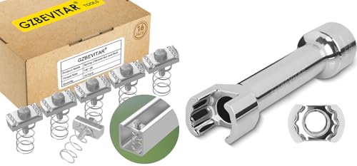 1/4"-20 Spring Channel Nut and Bolt - 16 Pack, 1/2″ Drive 3/4″ (19mm) Strut Channel Impact Socket