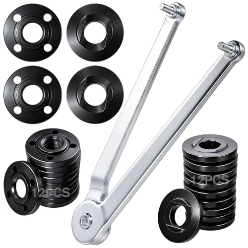 Universal Locknut & Adjustable Spanner Set, Angle Grinder Wrench Kit with 5/8''-11 Flange Metal Lock Nut, Fit 4-1/2 to 7 Inch Grinders, Fit Most Angle Grinder Models