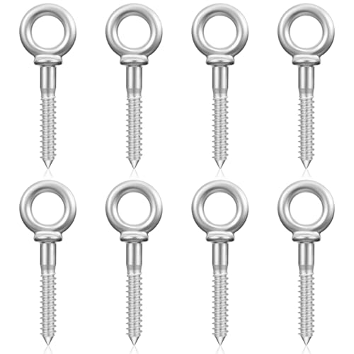 LEIFIDE 8 Pcs Forged Steel Shoulder Eye Bolt 1/2" x 3-1/4" Screw Eye Hook 1/2" X 3-1/4"
