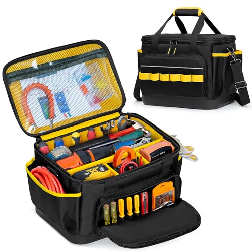 Rexmica Small Tool Bag 12-Inch Tool Tote Bag with EVA Hard Bottom