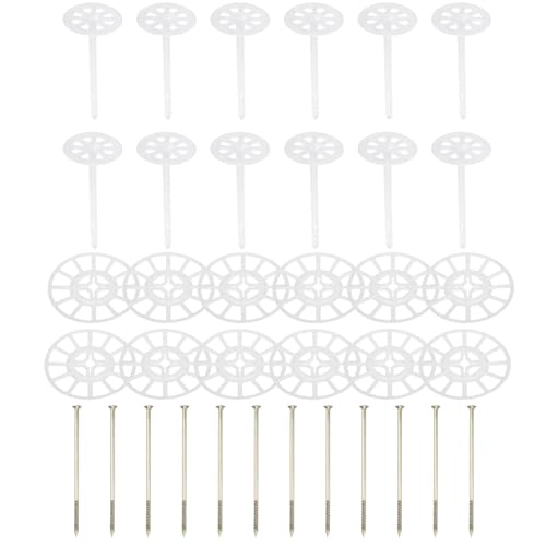 PATIKIL 142mm Perforated Insulation Pins, 50 Pcs Insulating Nails Wall Plug Plastic Expansion Bolt for Fixing Foam Boards to Masonry Wall or Ceiling