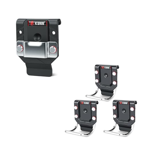KUNN Tape Measure Holder for Belt Universal Clip Fits Wide 2.7" Belts + Tool Belt Hammer Holster (3-Pack), Bulk Set of Quick-Release Loops