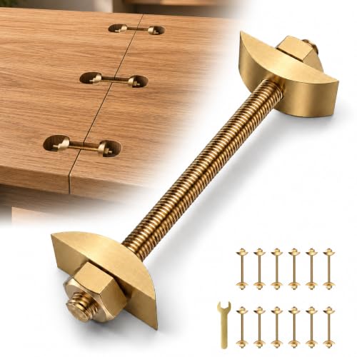 12 Sets M8 x 100mm Countertop Connector Bolts, Furniture Fastening Connectors with Half Moon Washers & Nuts, Draw Bolt Joint Connector for Butcher Block, Bed Frame, Cabinet 12