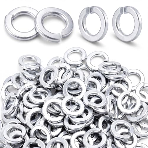 Moxweyeni 200 Pack 1/2 Split Lock Washer Hot Dip Galvanized Steel Low Carbon Steel Vibration Damping Bolts and Bolt Locking Washers for Indoor and Outdoor Projects Construction Applications