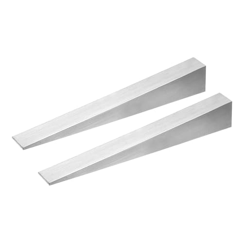 HARFINGTON 2Pcs Stainless Steel Flange Wedge, 1-3/16" x 13/16" x 7-7/8" Metal Right Angle Wedge Shim Spreading Flange Triangle Pipefitting Welding Underpinning Tool for Lathe Milling Machine 1-3/16" x 13/16" x 7-7/8" 2