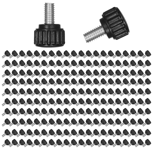 200 Pcs M5 x 10 mm Threaded Knurled Thumbscrew, Monitor Screws Vesa Mount Screws Carbon Steel Clamping Knobs Grip Thumb Screw Mounting Thumb Screw(200pcs) 200.0