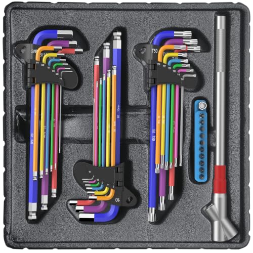 38PCS Allen Key Set, Long Arm Ball End Hex Key Wrench Set