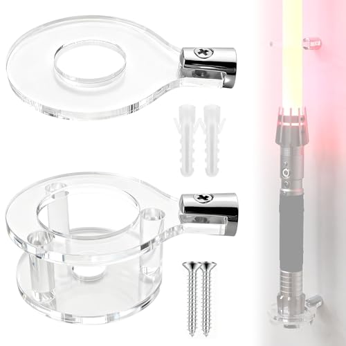 Lightsaber Wall Mount, Vertical Lightsaber Holder, Transparent Acrylic Glass Sword Holder Wall Mount for Display and Storage of Lightsabers | Transparent Lightsaber Wall Mount for Displaying and Storing Lightsabers