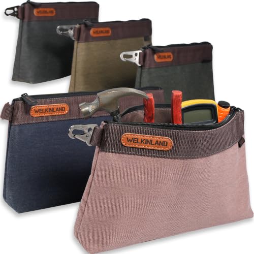 WELKINLAND Heavy-Duty Canvas Tool Pouch, 5-Color & 12-Inch Tool Pouch Set