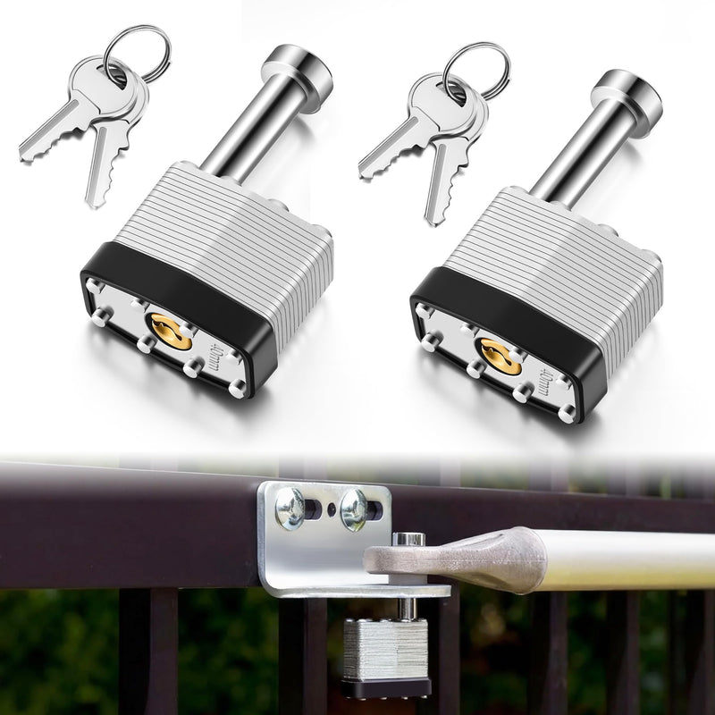 Feekoon 2 Pack Gate Operator Security Pin Lock, Compatible with Mighty Mule FM133, Compatible with GTO FM345, Replace Front Mount Security Pin for Automatic Swing Gate Opener, Theft Prevention (Black) Black