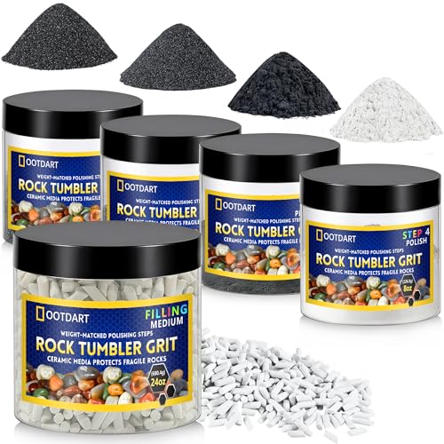Rock Tumbler Grit and Polish Refill & Ceramic Tumbling Filler Media - Silicone Carbide Polisher Grit - Rock Polish Supplies & Accessories