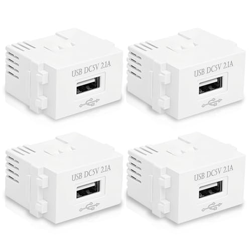 Pack of 4 USB Power Supply Modules 220 V to 5 V 2.1 A, AC-DC USB Power Supply | Compact design, stable output voltage, easy integration, overcurrent protection, ideal for DIY, repairs