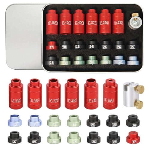 Headspace Gauge Comparator Kit【14 Inserts &6 Bushings】 with Tin Box