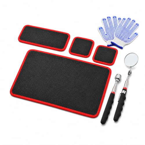 TRULYWIN 4-Pack Magnetic Parts Holder Mat with Pickup Pen & Mirror