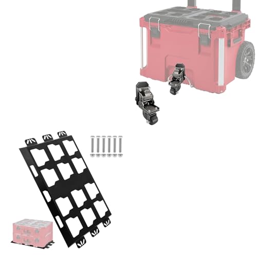 BYERN AUTO Packout Stationary & Mobility Bundle: 100LB Mounting Plate + 320LB Front Wheels for Milwaukee Packout